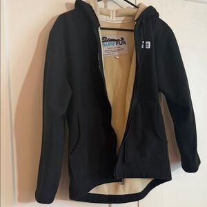 Black Hooded Windbreaker for Men